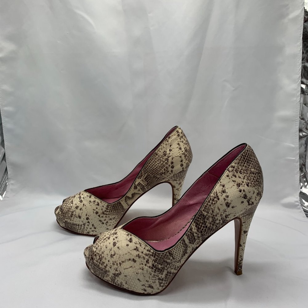 SIBYL VANE Snakeskin Pumps / Python Snake Skin Stiletto Heels Sybil Sz 10 - Picture 3 of 16